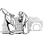 متسول والبابا رسم ناقلات